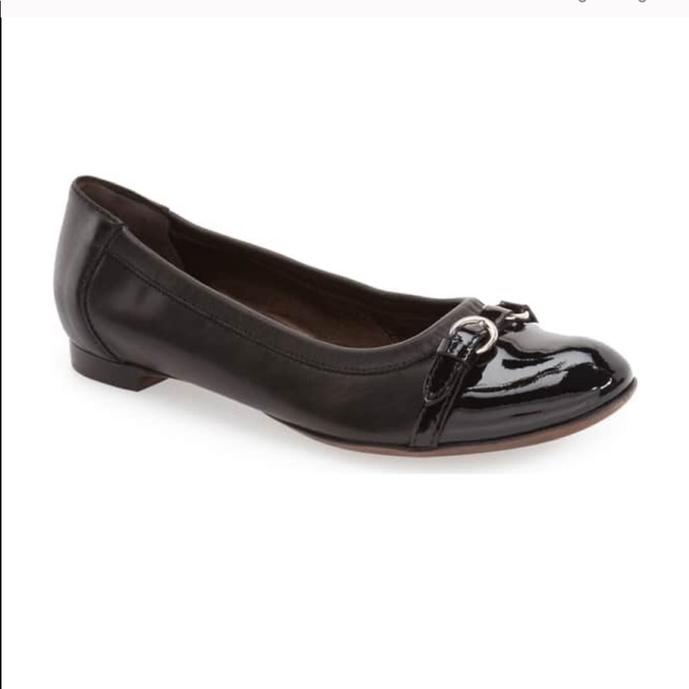 EUC AGL Iconic Black Cap Toe Leather Ballet Flat